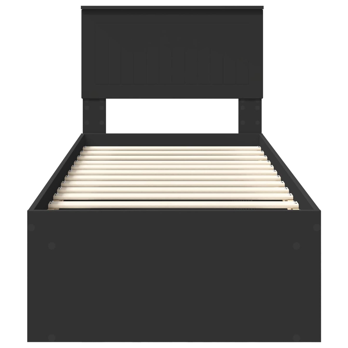 Bettrahmen Schwarz 75 x 190 cm Massives Kiefernholz