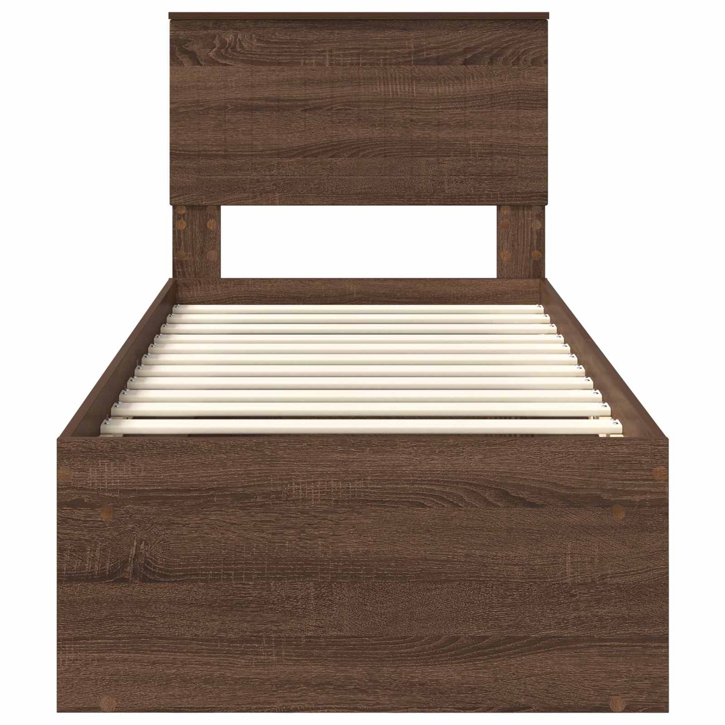 Bettrahmen Braun Eichen-Optik 75 x 190 cm Massives Kiefernholz