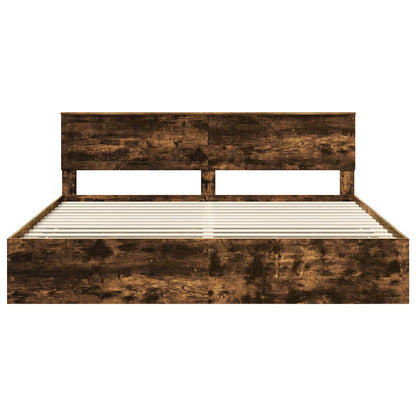 Bettrahmen Geräucherte Eiche 200 x 200 cm Ingenieurs Holz