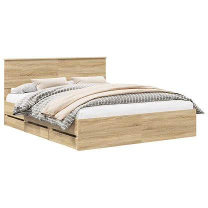 Bettrahmen Sonoma-Eiche 160 x 200 cm Ingenieurs Holz