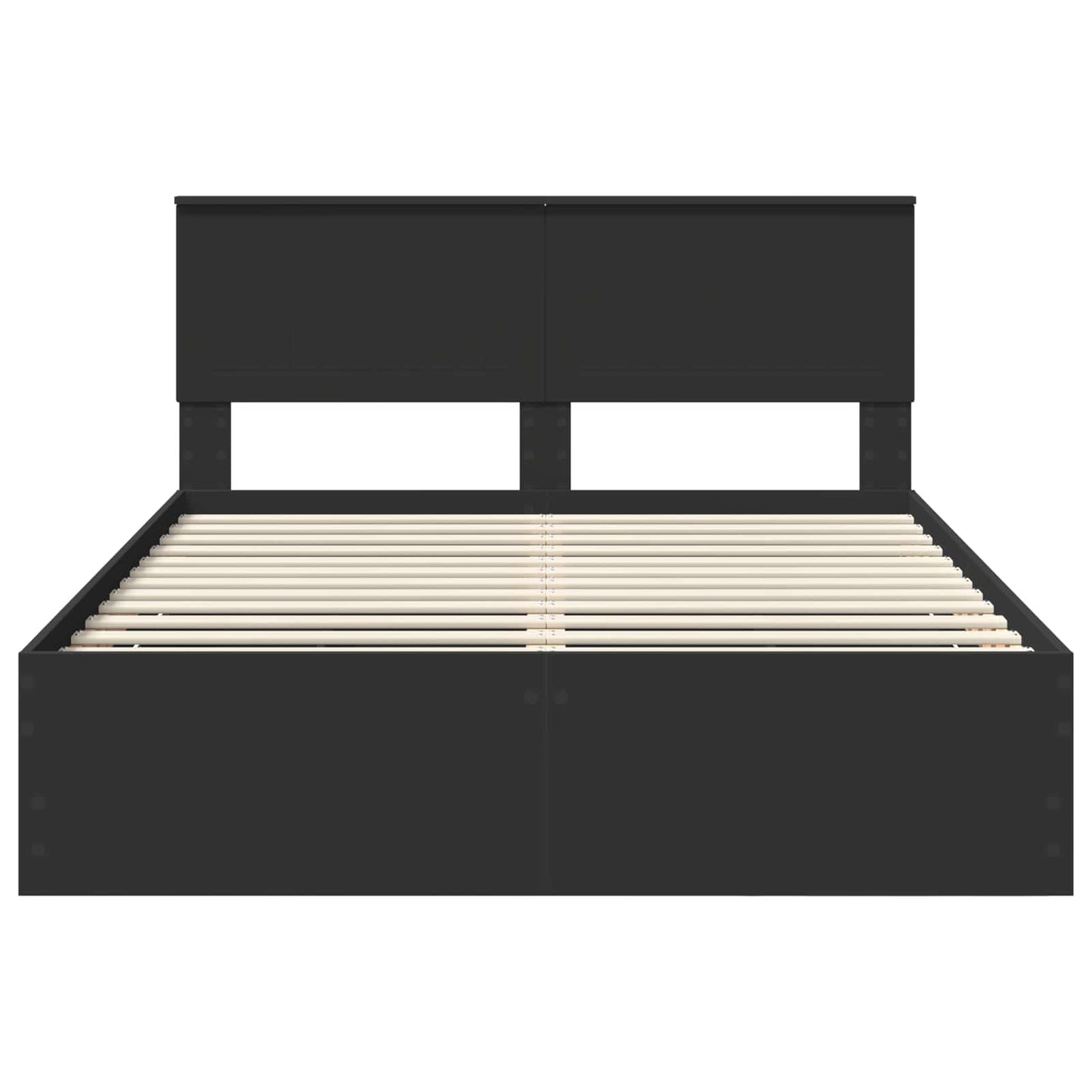 Bettrahmen mit Schubladen Schwarz 140 x 190 cm Ingenieurs Holz