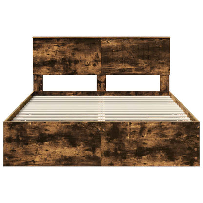 Bettrahmen Geräucherte Eiche 140 x 200 cm Ingenieurs Holz