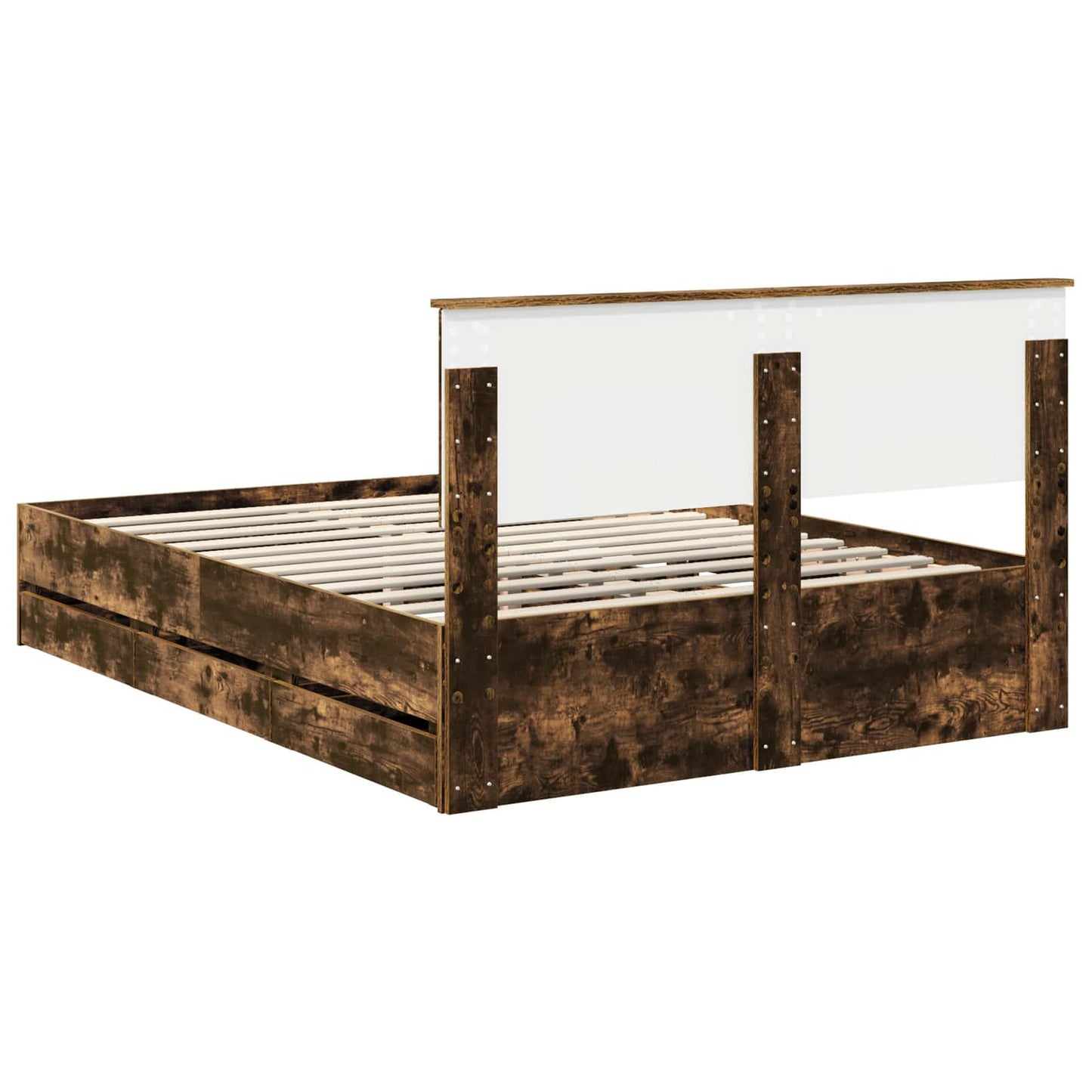 Bettrahmen Geräucherte Eiche 135 x 190 cm Ingenieurs Holz