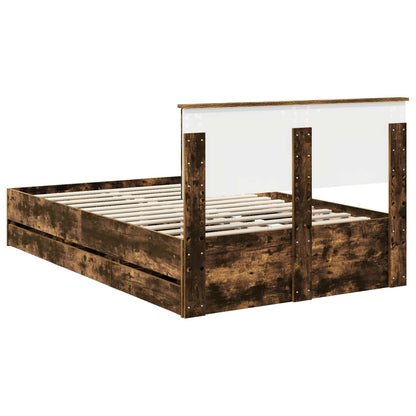 Bettrahmen Geräucherte Eiche 120 x 200 cm Ingenieurs Holz