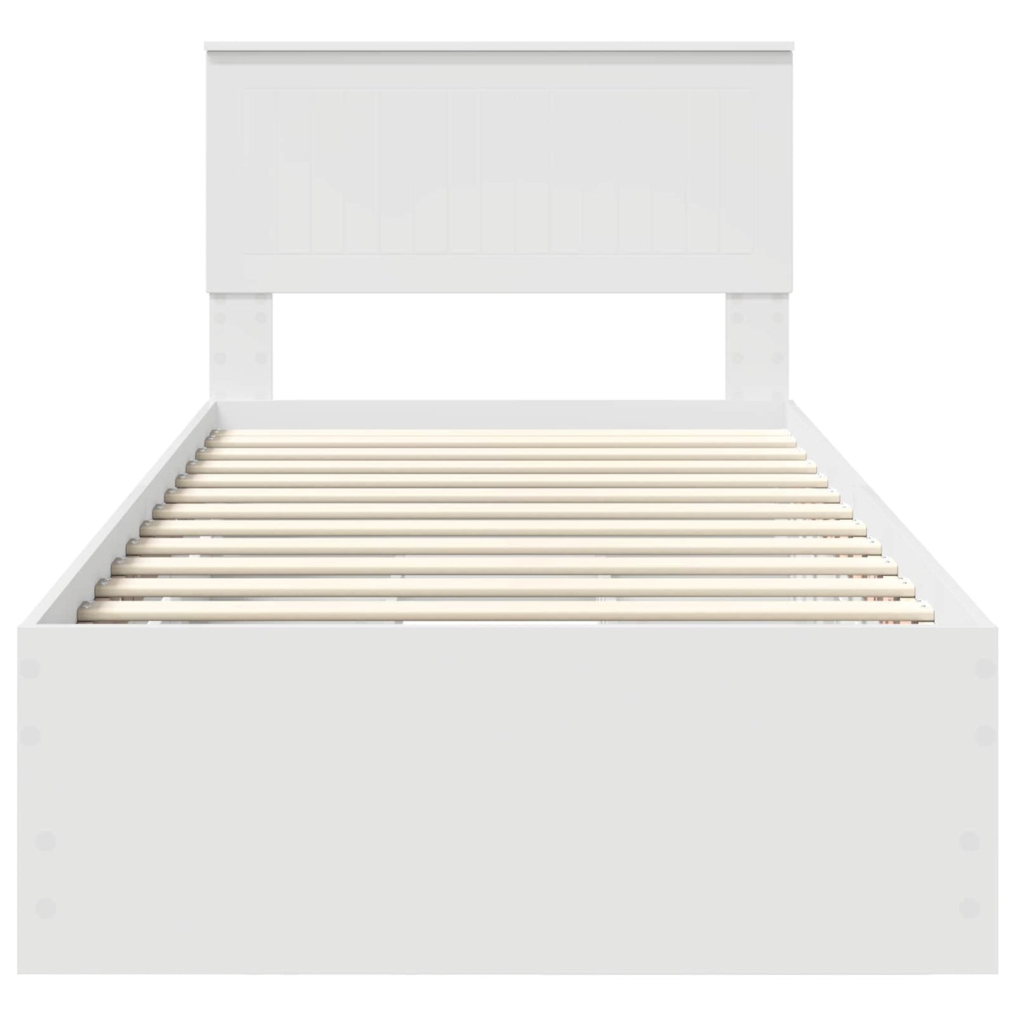 Bettrahmen mit Schubladen Weiß 90 x 190 cm Ingenieurs Holz