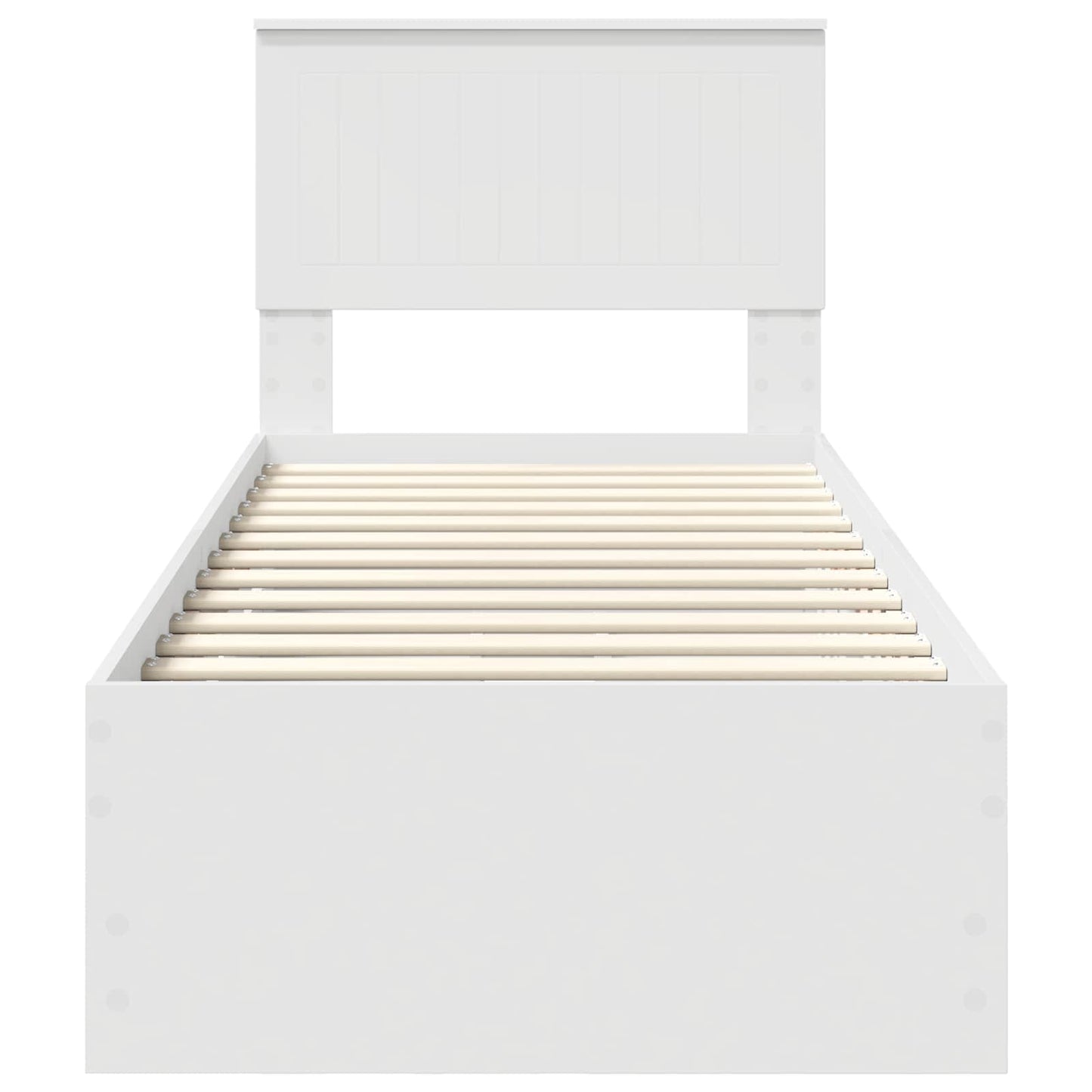 Bettrahmen mit Schubladen Weiß 75 x 190 cm Ingenieurs Holz