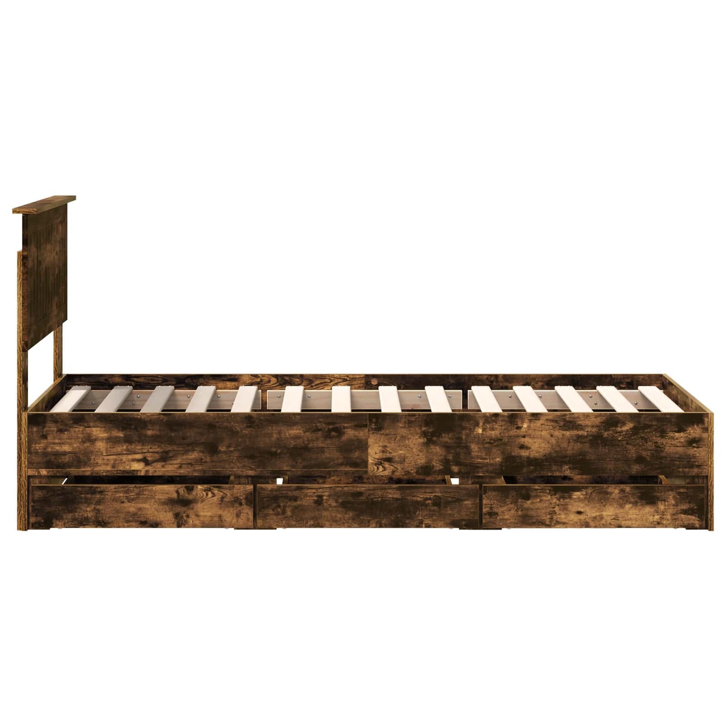 Bettrahmen Geräucherte Eiche 75 x 190 cm Ingenieurs Holz