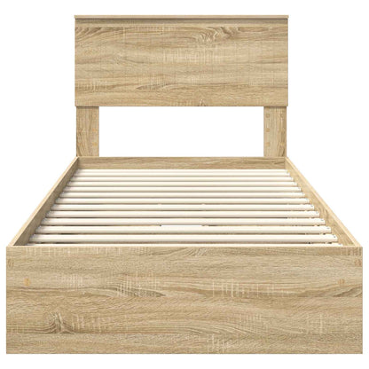 Aufbewahrungsbett Sonoma-Eiche 90 x 190 cm Holzwerkstoff
