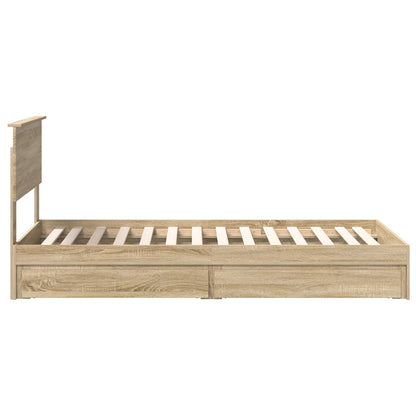 Aufbewahrungsbett Sonoma-Eiche 90 x 190 cm Holzwerkstoff