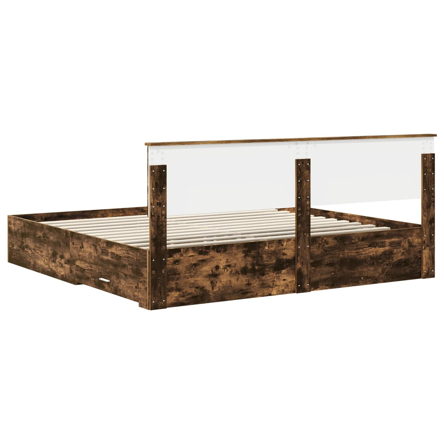 Bettrahmen Geräucherte Eiche 200 x 200 cm Holzwerkstoff