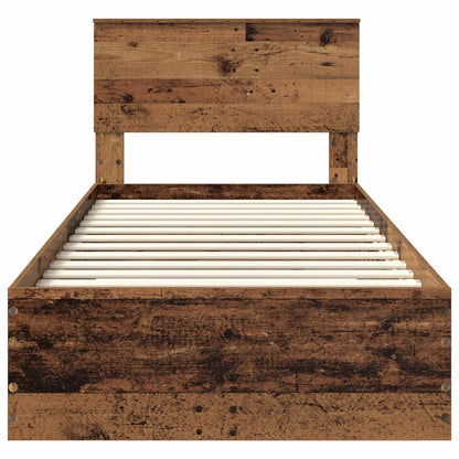 Bettrahmen mit Kopfteil Altholz 90 x 200 cm Holzwerkstoff