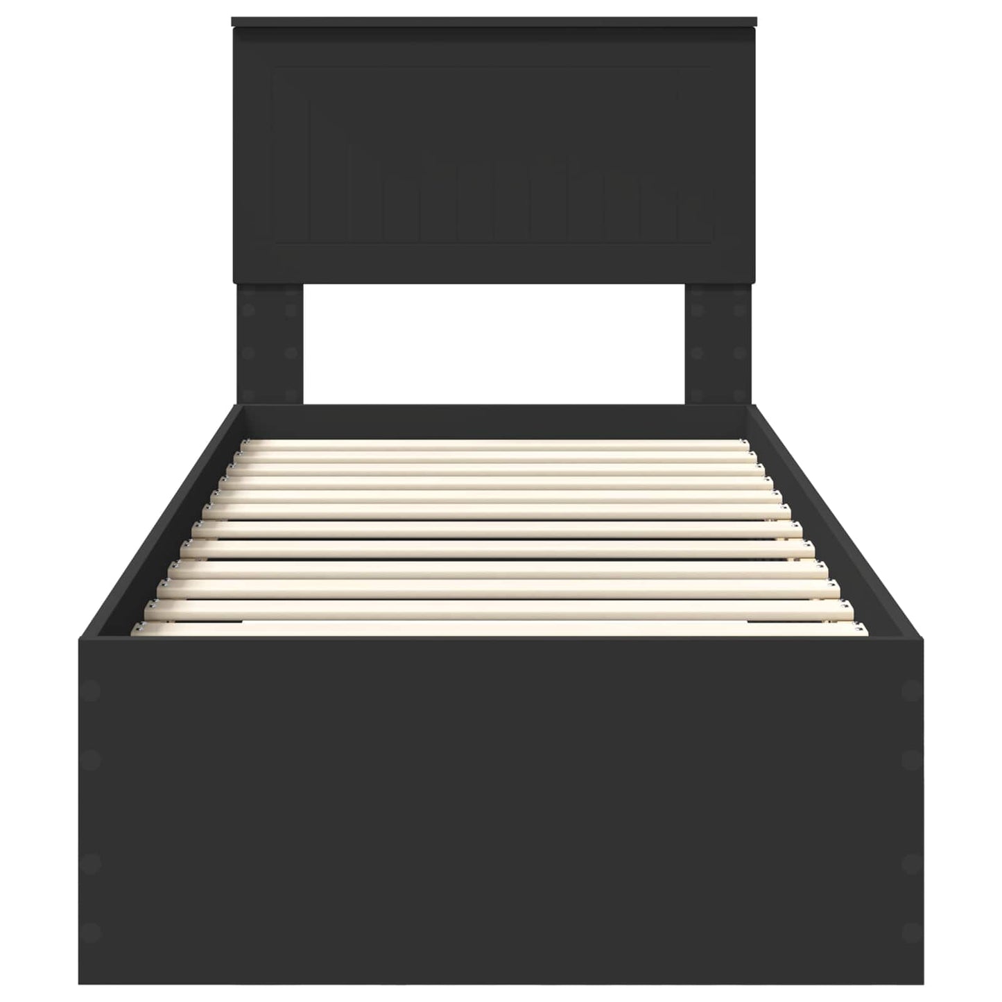 Bettrahmen Schwarz und Silber 75 x 190 cm Holzwerkstoff