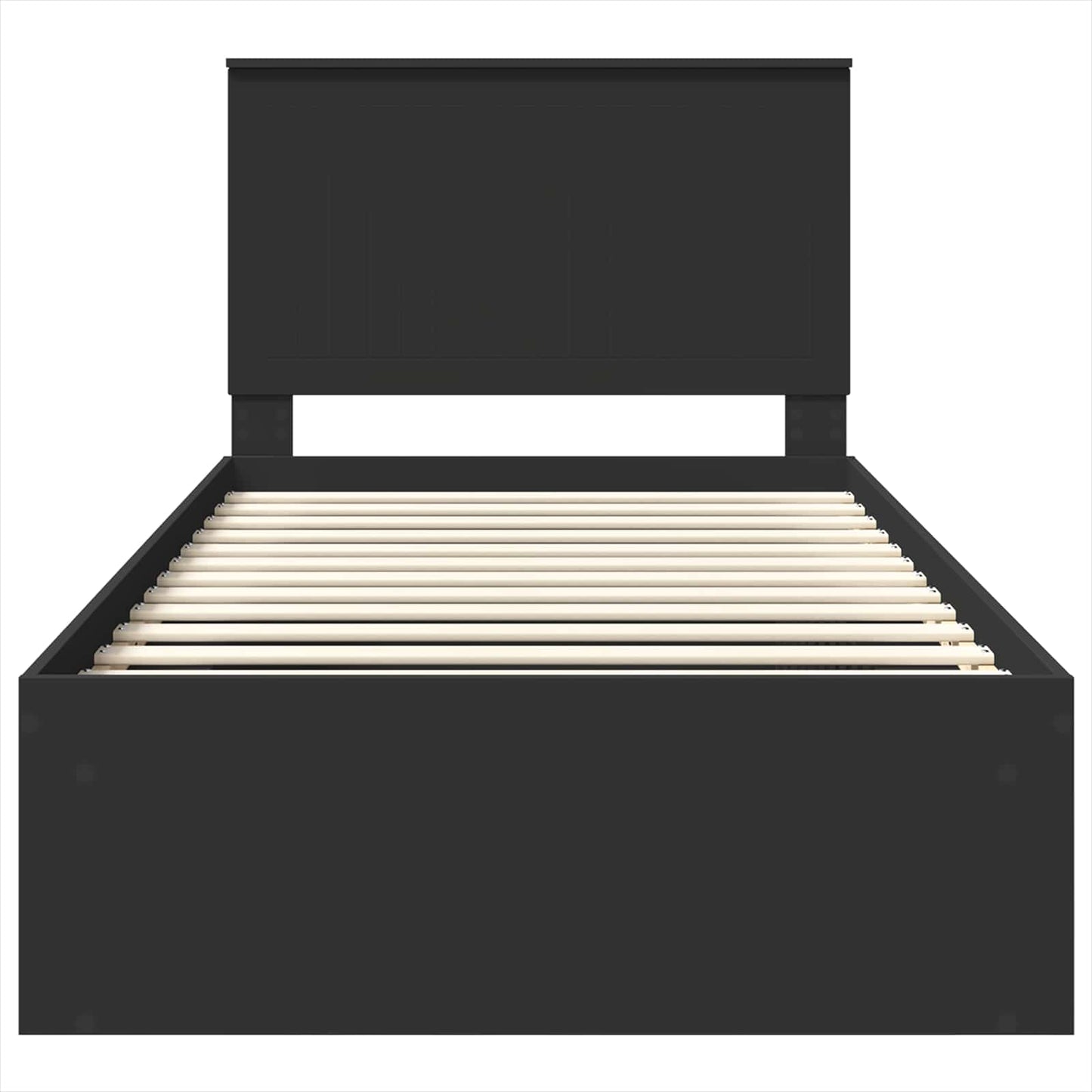 Bettrahmen Schwarz 100 x 200 cm Massives Kiefernholz