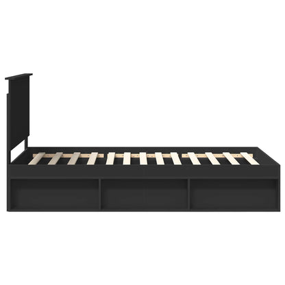 Bettrahmen Schwarz 100 x 200 cm Massives Kiefernholz