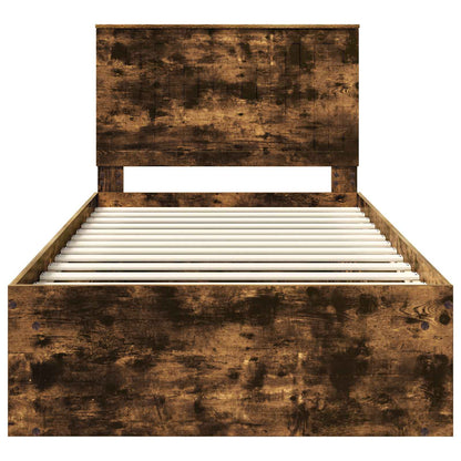 Bettrahmen Geräucherte Eiche 100 x 200 cm Massives Kiefernholz