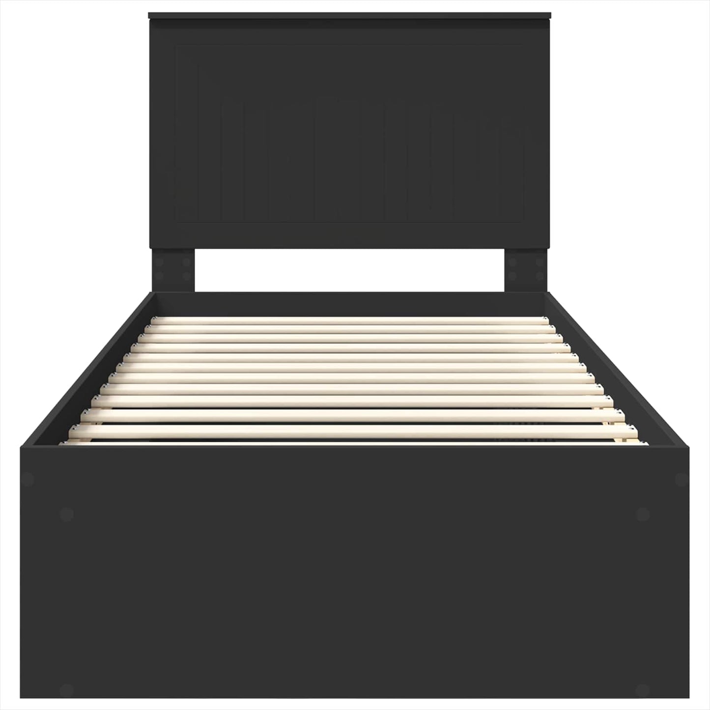 Bettrahmen Schwarz 90 x 200 cm Massives Kiefernholz