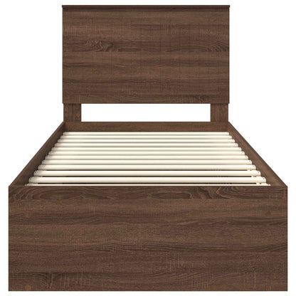 Bettrahmen Braun Eichen-Optik 90 x 200 cm Massives Kiefernholz