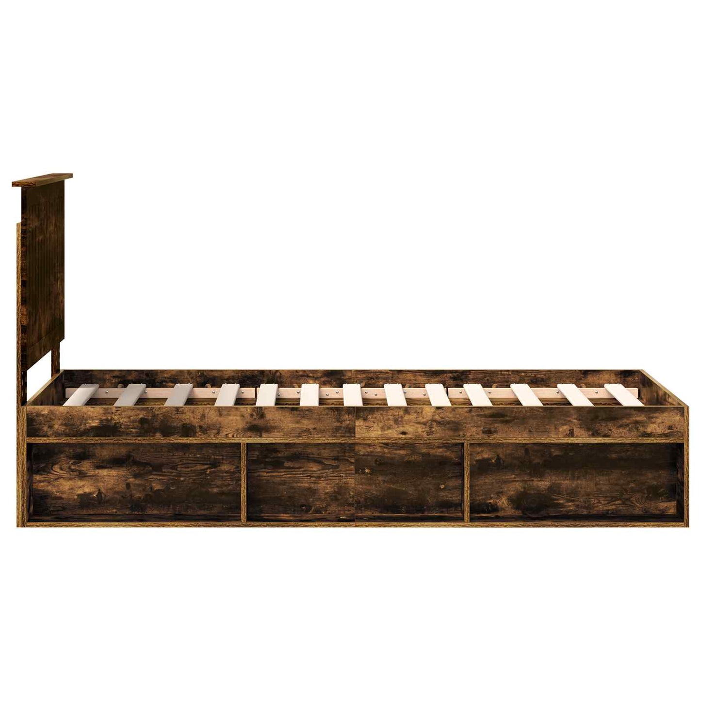 Bettrahmen Geräucherte Eiche 75 x 190 cm Massives Kiefernholz