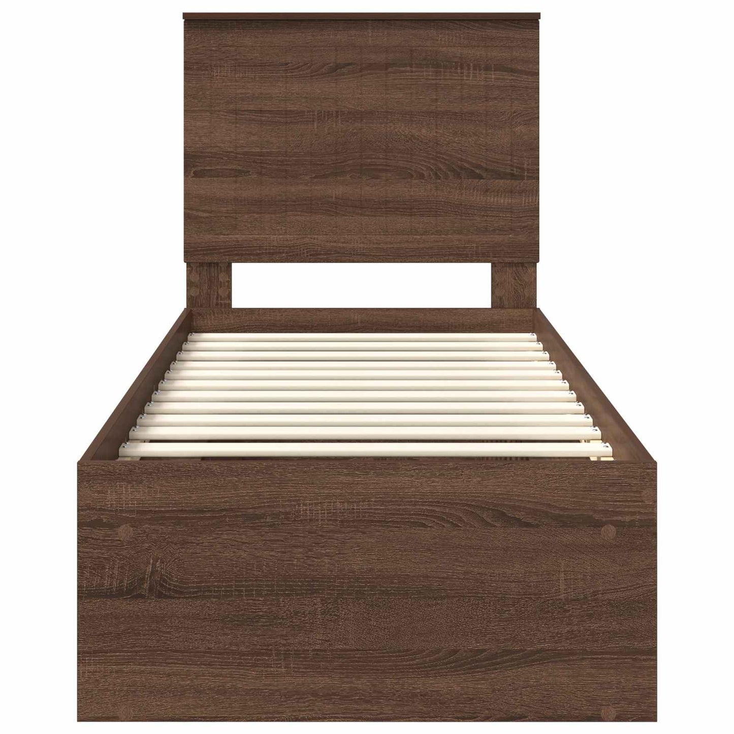 Bettrahmen Braun Eichen-Optik 75 x 190 cm Massives Kiefernholz