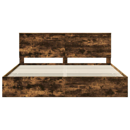 Bettrahmen Geräucherte Eiche 200 x 200 cm Ingenieurs Holz