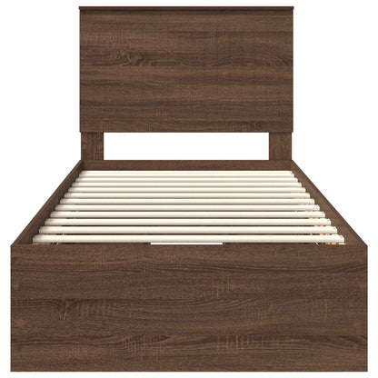 Bettrahmen Braun Eichen-Optik 90 x 190 cm Ingenieurs Holz