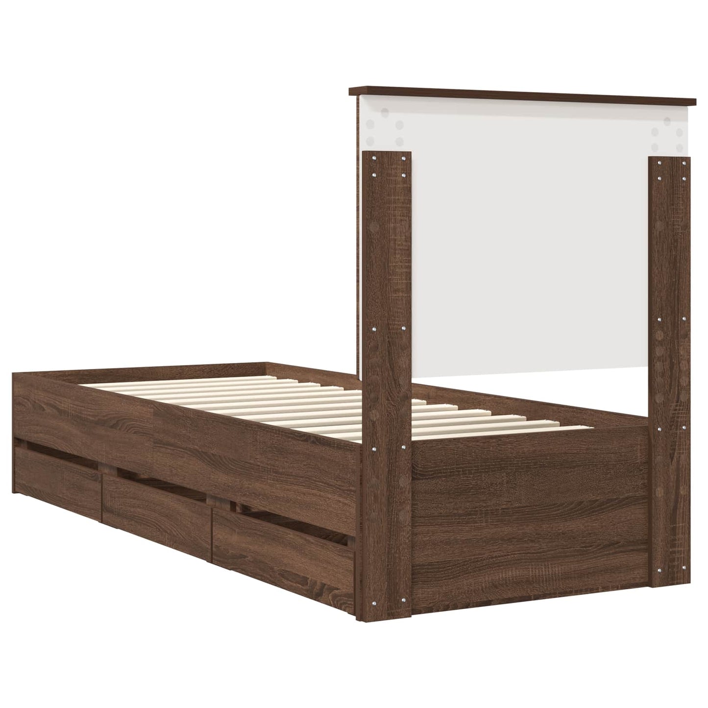 Bettrahmen Braun Eichen-Optik 75 x 190 cm Ingenieurs Holz