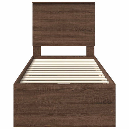 Bettrahmen Braun Eichen-Optik 75 x 190 cm Ingenieurs Holz