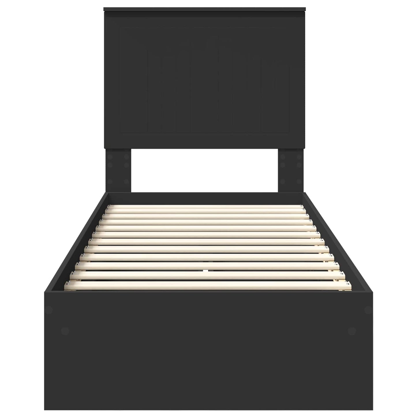 Aufbewahrungsbett Schwarz 75 x 190 cm Holzwerkstoff