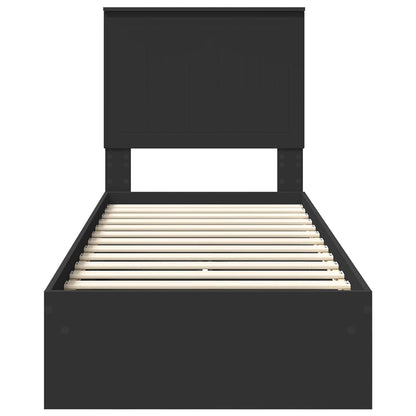 Aufbewahrungsbett Schwarz 75 x 190 cm Holzwerkstoff