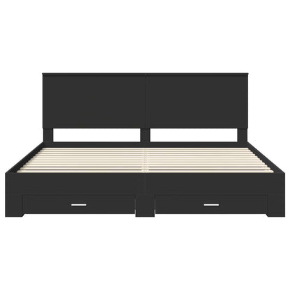 Bettrahmen Schwarz und Silber 200 x 200 cm Holzwerkstoff