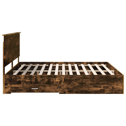 Bettrahmen Geräucherte Eiche 200 x 200 cm Holzwerkstoff