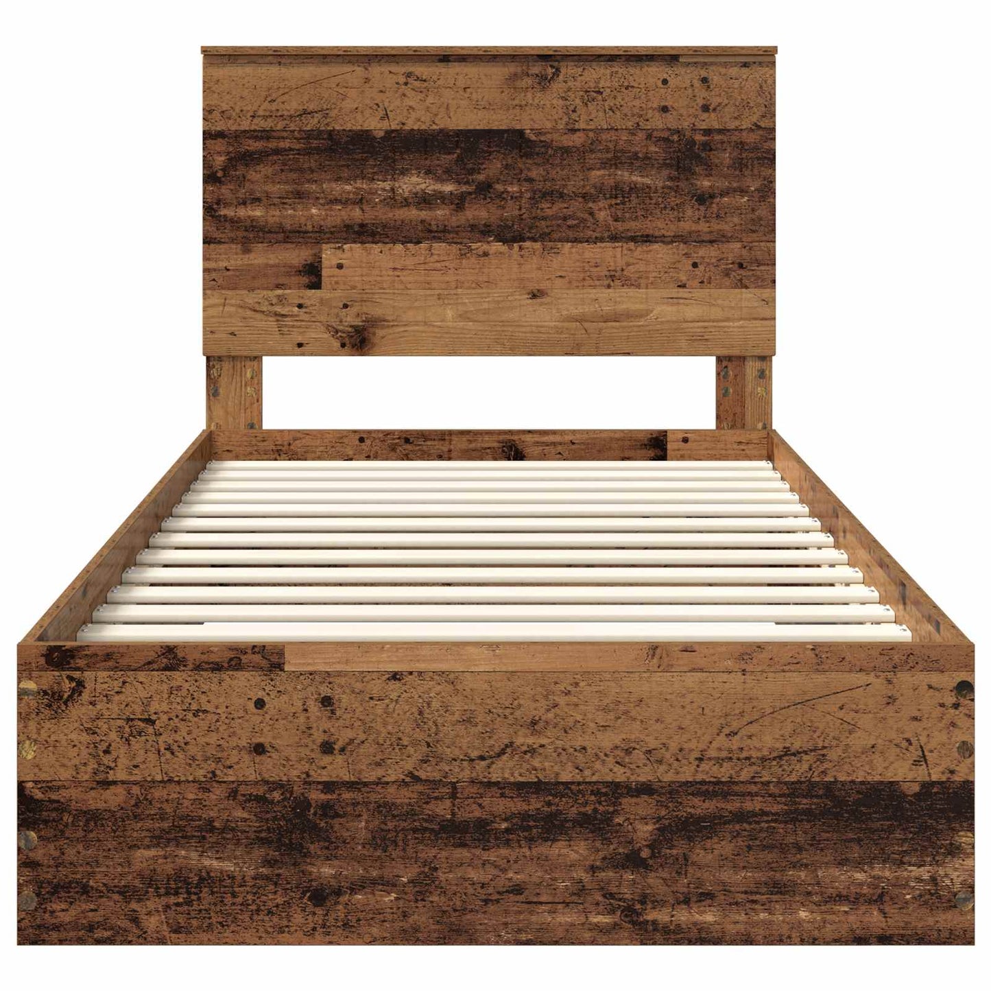 Bettrahmen mit Kopfteil Altholz 100 x 200 cm Holzwerkstoff