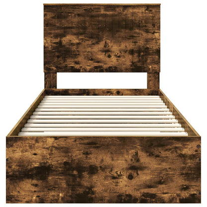 Bettrahmen Geräucherte Eiche 90 x 200 cm Holzwerkstoff