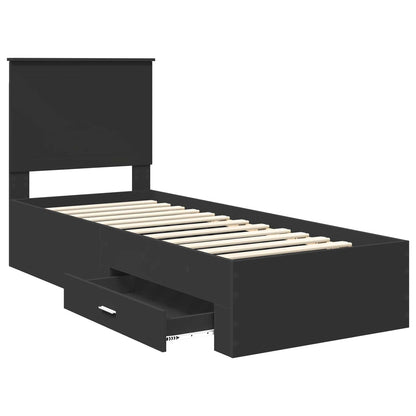 Bettrahmen Schwarz und Silber 70 x 190 cm Holzwerkstoff