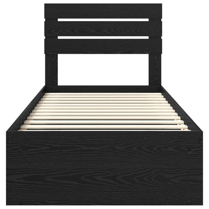 Bettrahmen Schwarz 100 x 200 cm Massives Kiefernholz