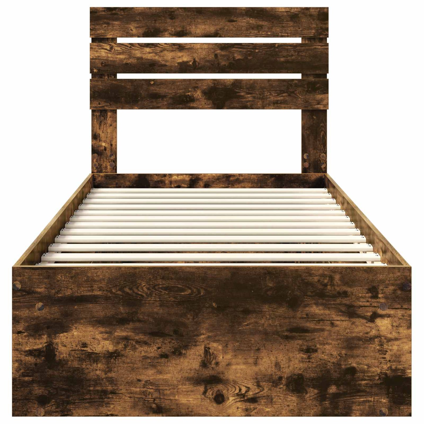 Bettrahmen Geräucherte Eiche 90 x 190 cm Massives Kiefernholz