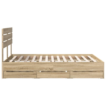 Bettrahmen Sonoma-Eiche 140 x 200 cm Ingenieurs Holz