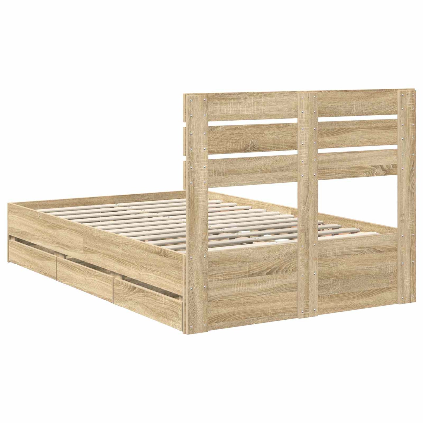 Bettrahmen Sonoma-Eiche 120 x 190 cm Ingenieurs Holz