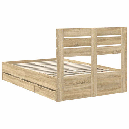 Bettrahmen Sonoma-Eiche 120 x 190 cm Ingenieurs Holz