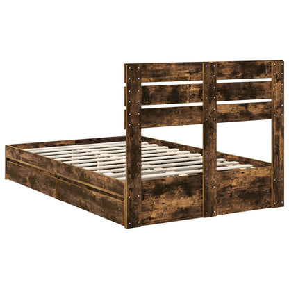 Aufbewahrungsbett Geräucherte Eiche 120 x 190 cm Holzwerkstoff