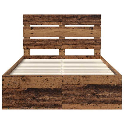 Bettrahmen Altholz 120 x 190 cm Massives Kiefernholz