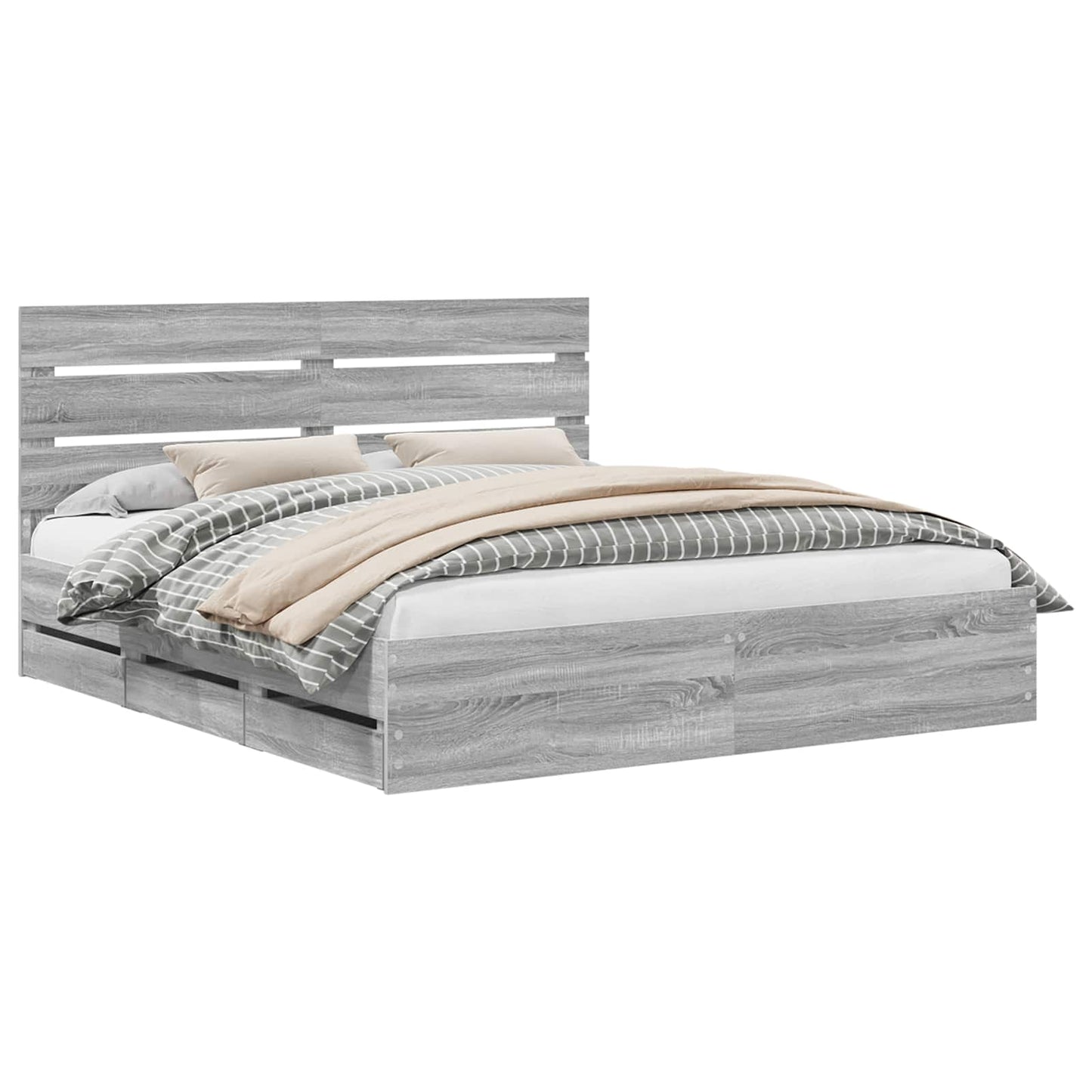Bettrahmen Graues Sonoma 180 x 200 cm Ingenieurs Holz