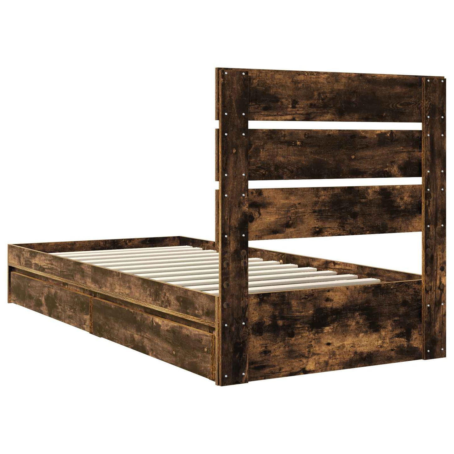 Aufbewahrungsbett Geräucherte Eiche 100 x 200 cm Holzwerkstoff