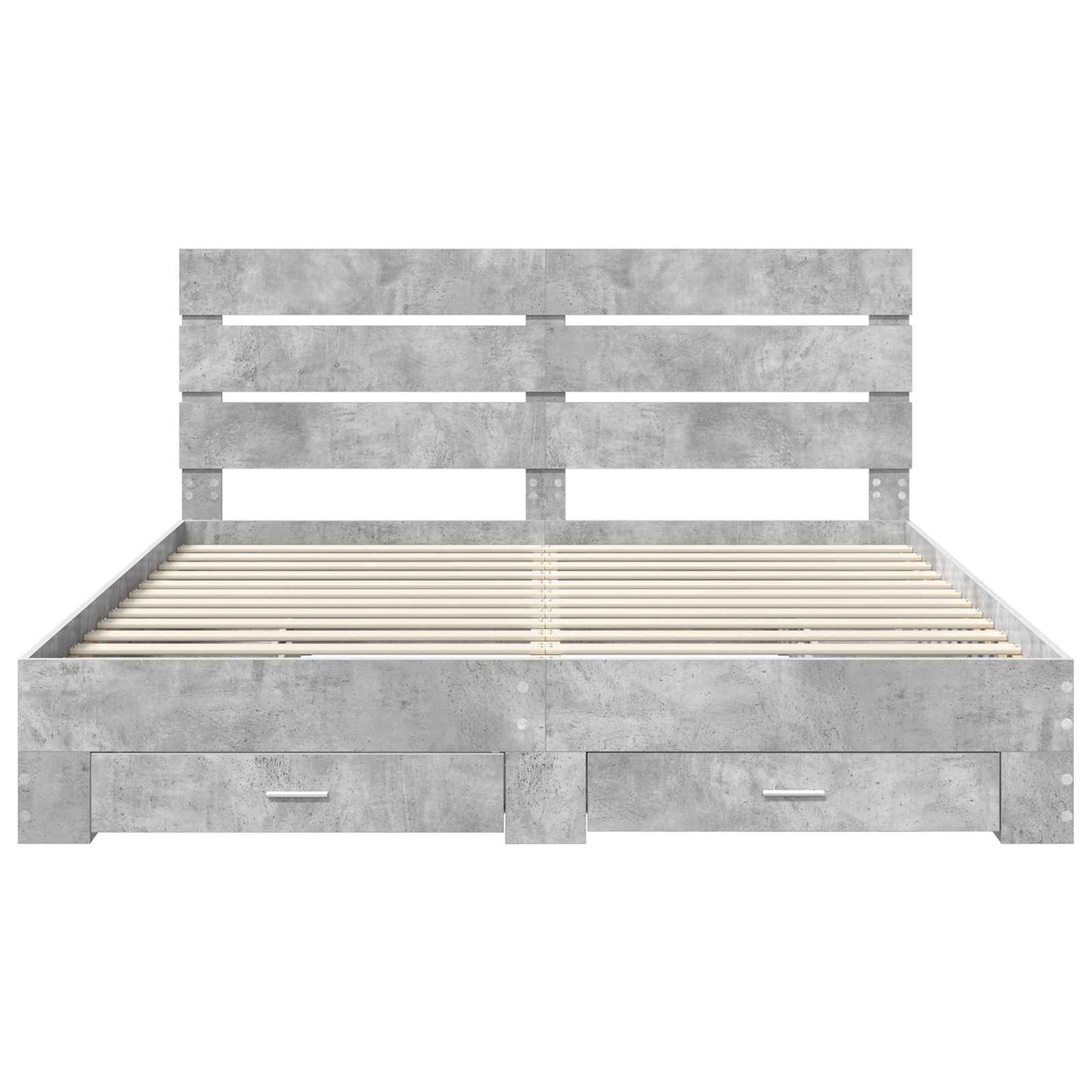 Bettrahmen mit Schubladen Beton Grau 200 x 200 cm Holzwerkstoff
