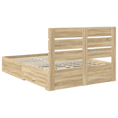 Bettrahmen mit Kopfteil Sonoma-Eiche 150 x 200 cm Holzwerkstoff