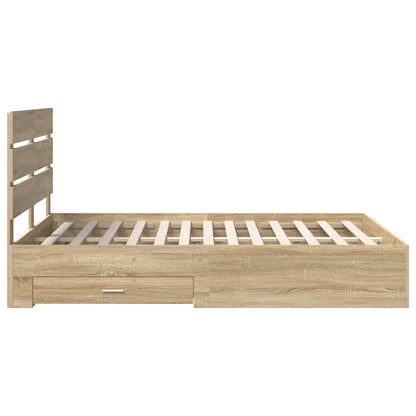Bettrahmen mit Kopfteil Sonoma-Eiche 140 x 190 cm Holzwerkstoff