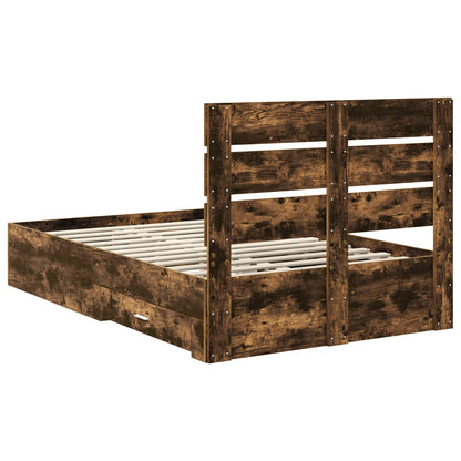 Bettrahmen Geräucherte Eiche 120 x 200 cm Holzwerkstoff