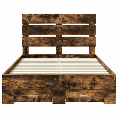 Bettrahmen Geräucherte Eiche 120 x 200 cm Holzwerkstoff