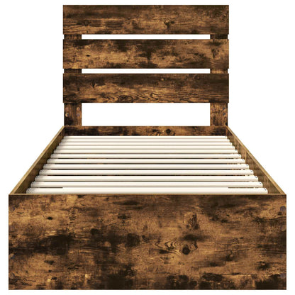 Bettrahmen Geräucherte Eiche 100 x 200 cm Holzwerkstoff