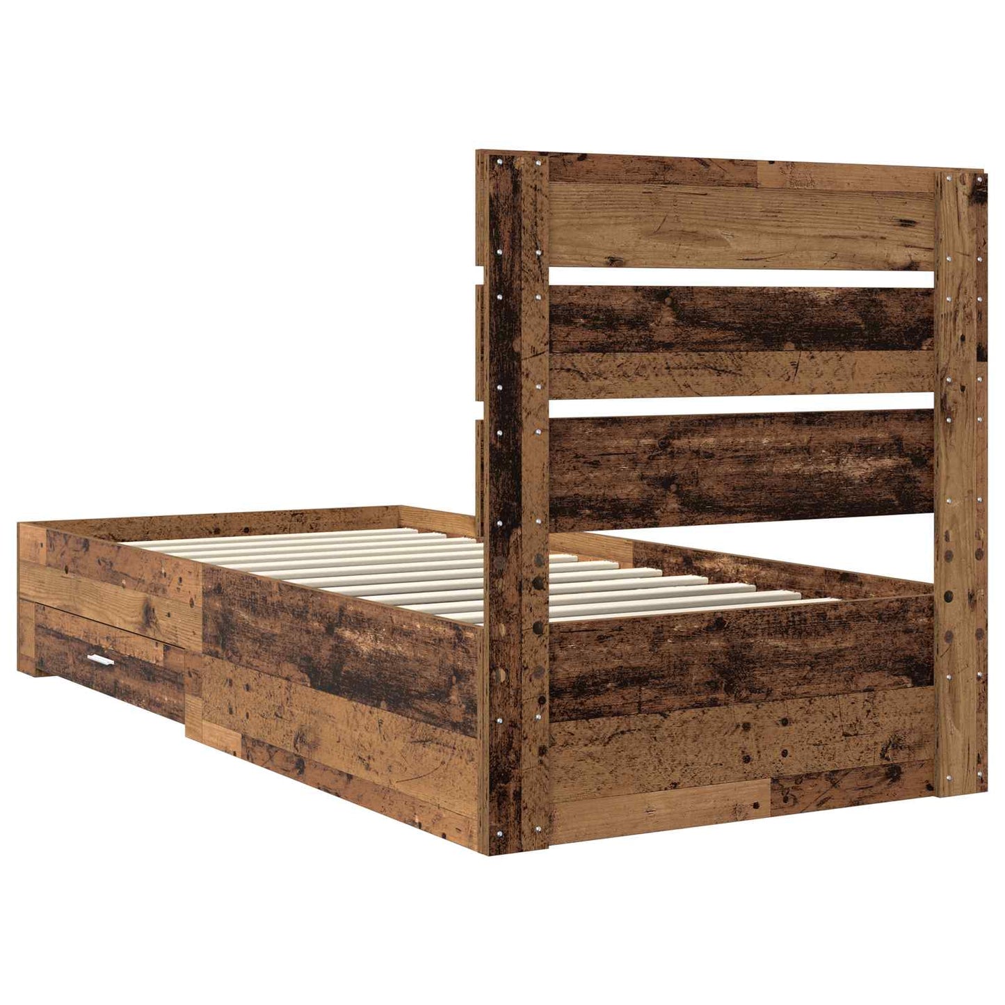 Bettrahmen mit Schubladen Altholz 100 x 200 cm Holzwerkstoff
